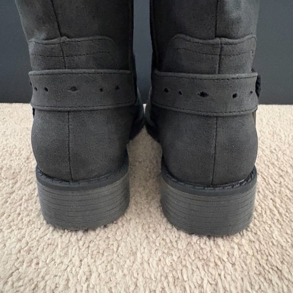 NWT MUK LUKS Women's Gray Mid-Calf Boots Size 7 Knit Cuff Side Zip Memory Foam - Picture 7 of 16